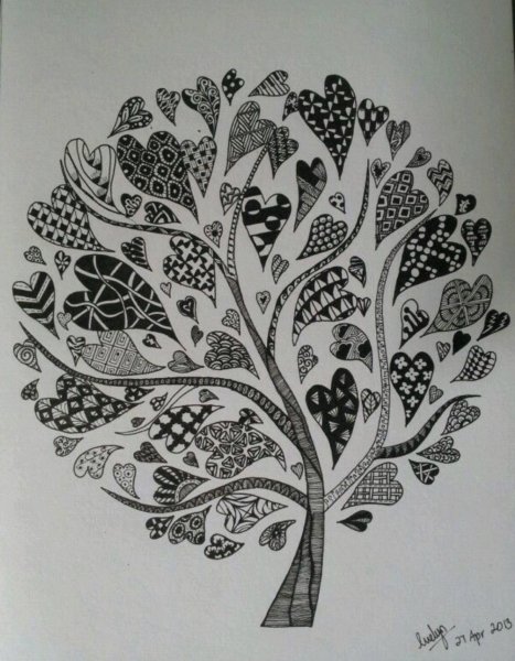 Зенарт Зентангл дерево