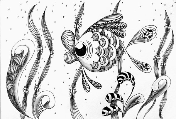 Зентанглы рыба
