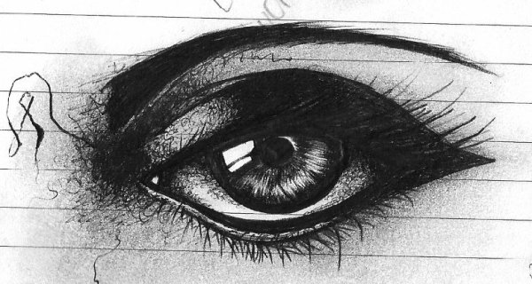 Злые глаза карандашом простые