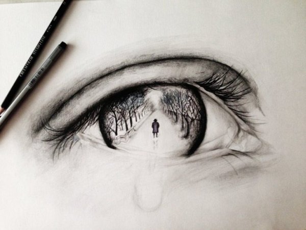 Глаза арт карандашом