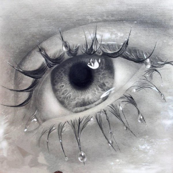 Нарисовать глаз со слезой