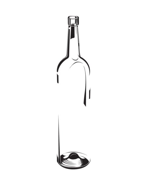 Бутылка вина контур