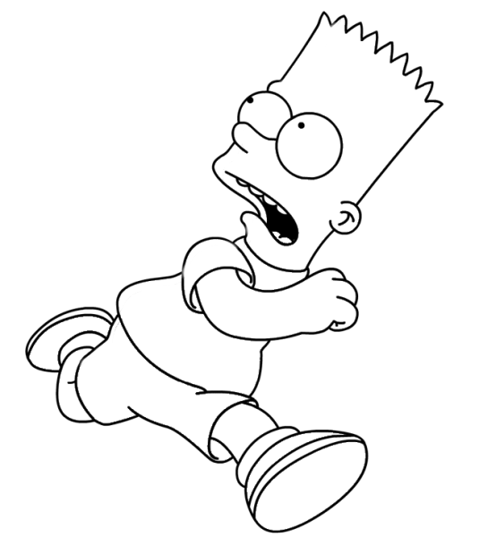 Барт симпсон чб