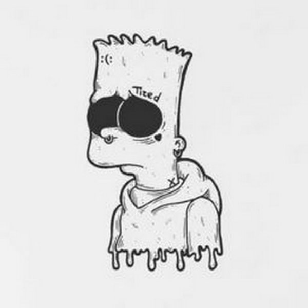 Барт симпсон черно белый