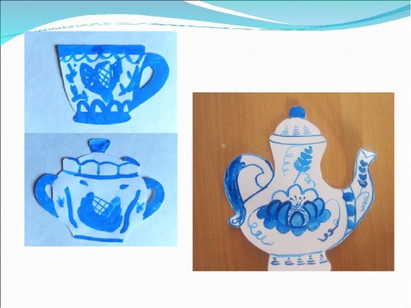 Гжель посуда рисунок