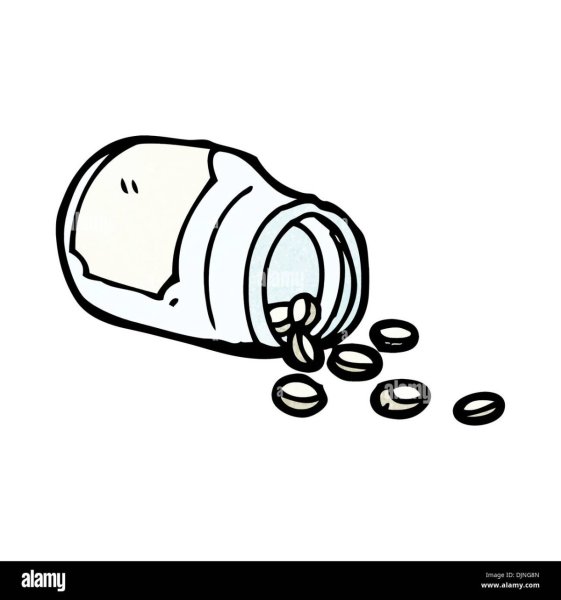 Нарисованная баночка с таблетками