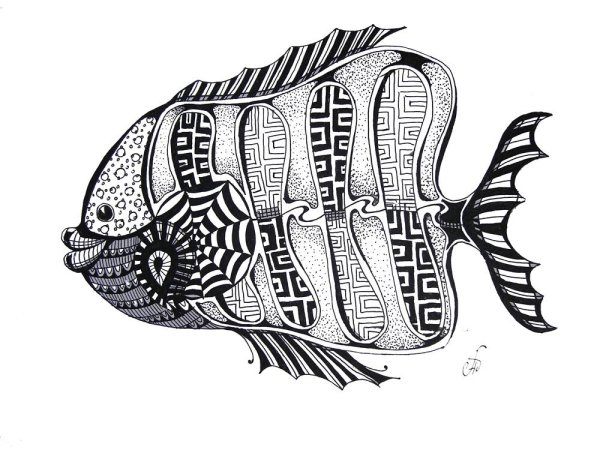 Стилизованные рыбы в графике