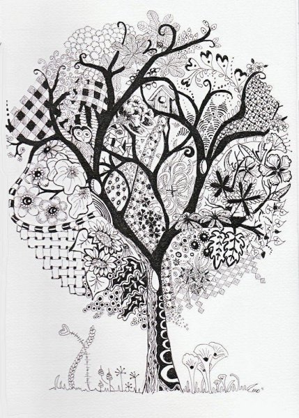 Зентангл дерево