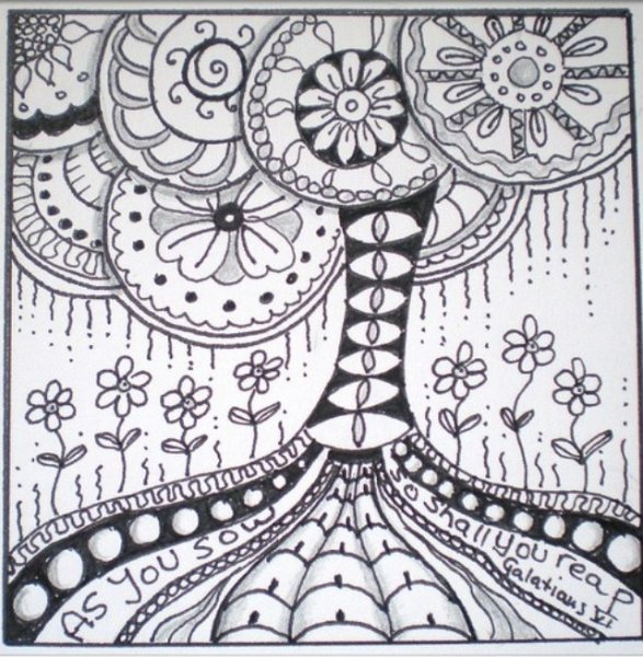 Дерево в стиле Зентангл