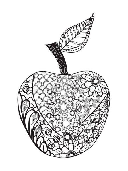 Яблоко в графическом стиле