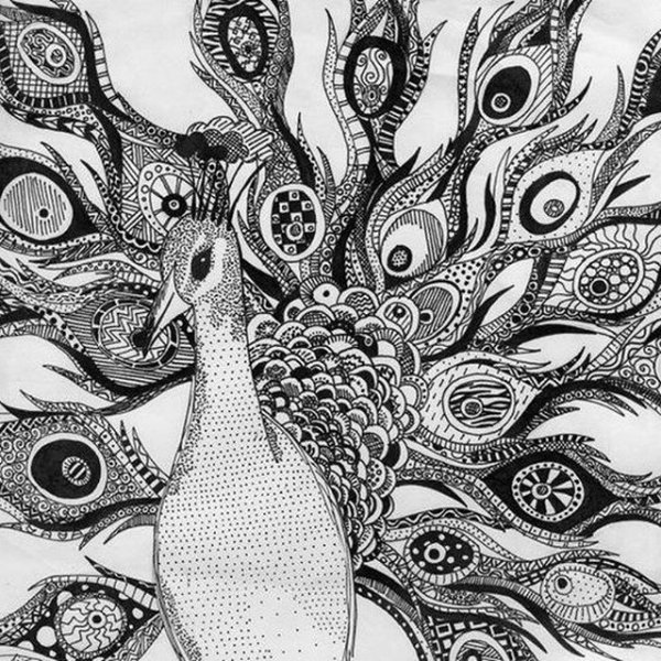 Перо павлина Зентангл