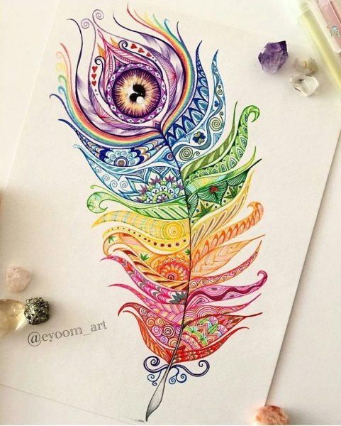 Перо Жар птицы Зентангл