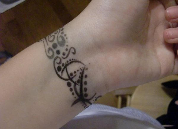 Татуировки в виде браслета с внутренней стороны запястья