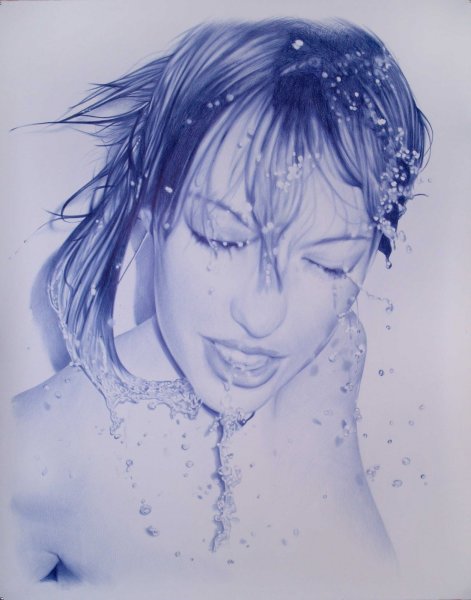 Портрет девушки ручкой