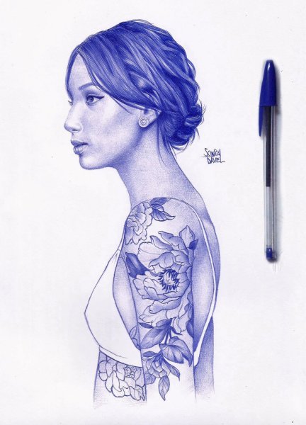 Карикатуры шариковой ручкой