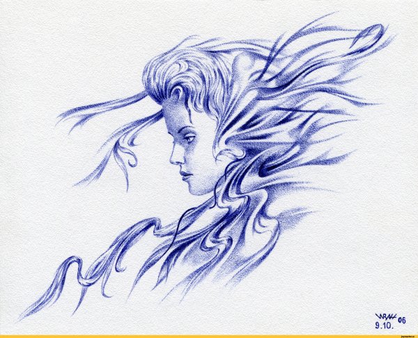 Рисование баб ручкой