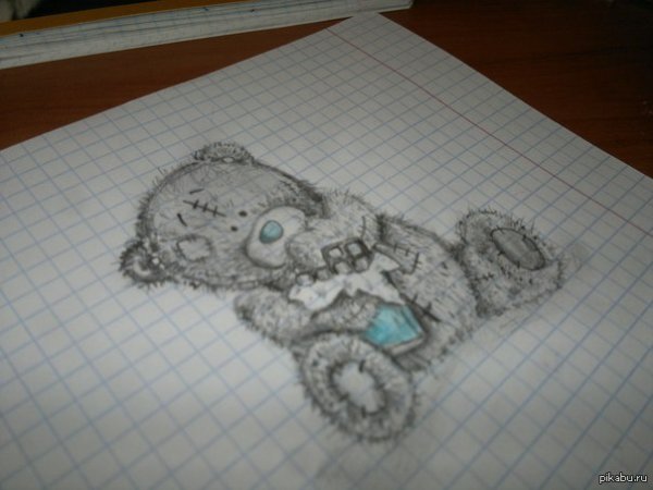 Мишка рисунок карандашом