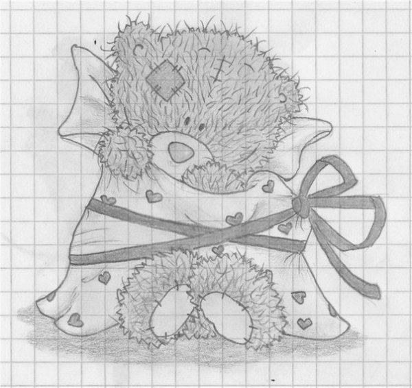 Мишка Тедди для срисовки