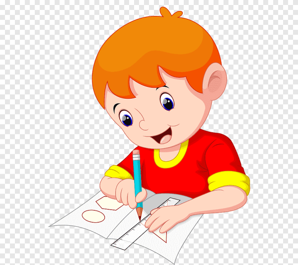 Ученик чертит