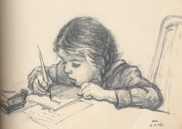 Ребенок пишет письмо