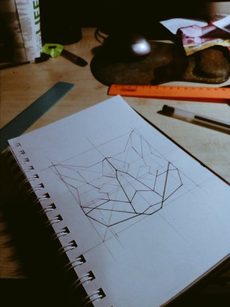 Рисование ручкой и линейкой