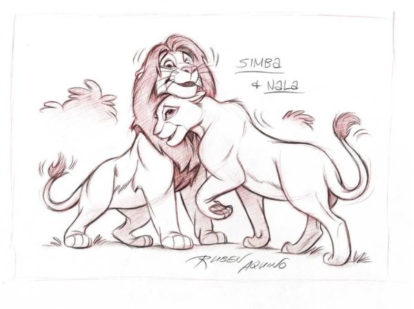 Король Лев карандашом Симба