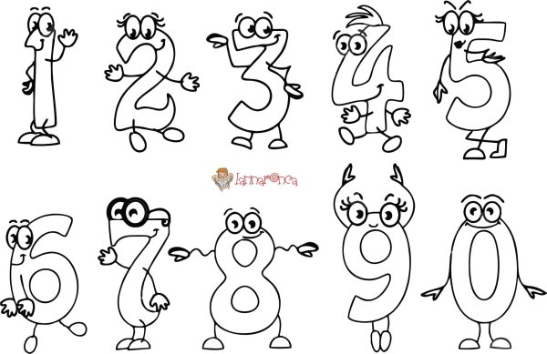 Веселые цифры для раскрашивания