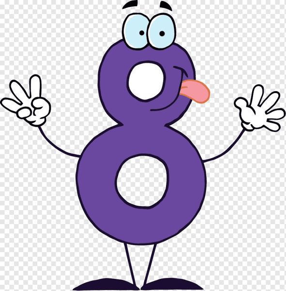 Цифра 8 мультяшная