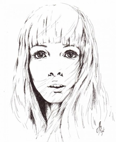 Девушка карандашом