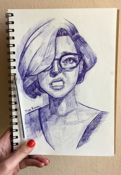 Рисование ручка портрет