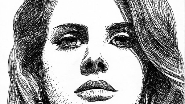 Портрет черной ручкой