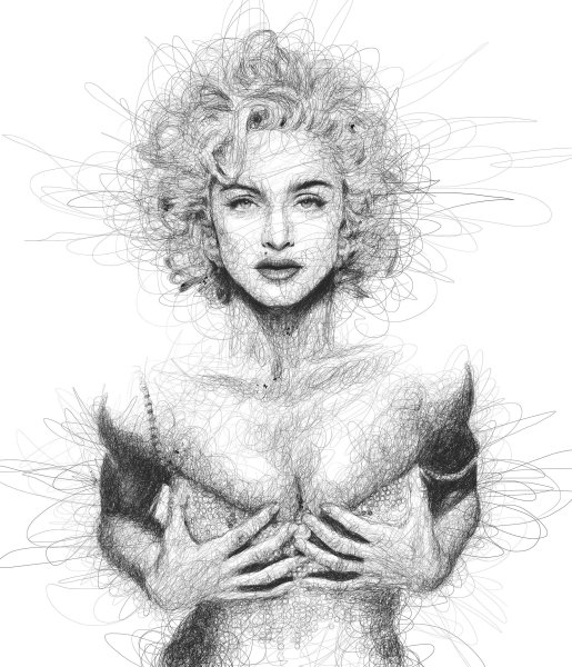 Портрет девушки ручкой