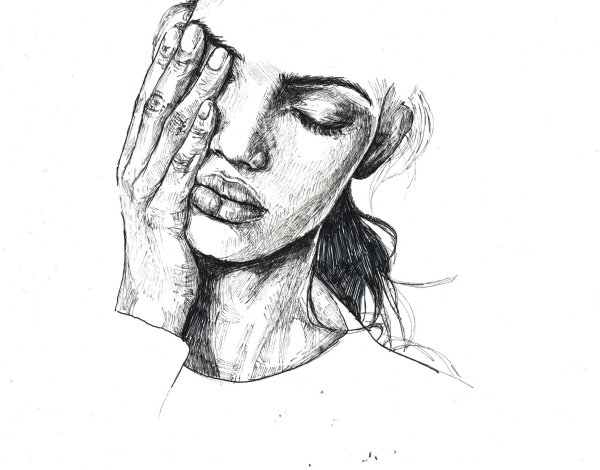 Рисунки девушек карандашом в стиле арт