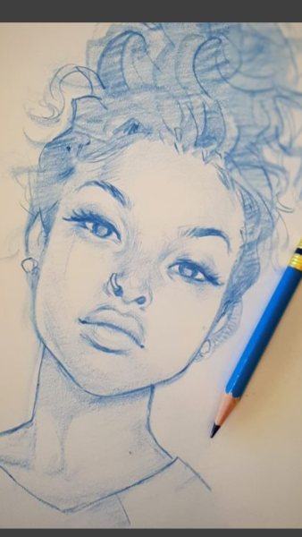 Рисунок девушки ручкой