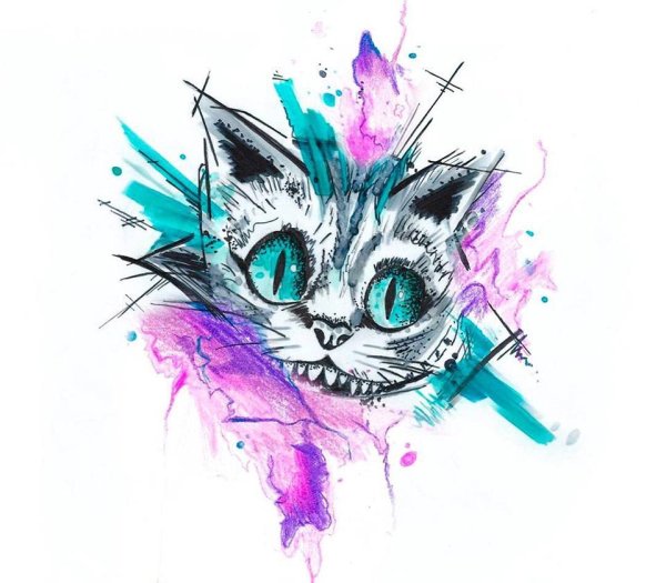 Тату Алиса в стране чудес Чеширский кот