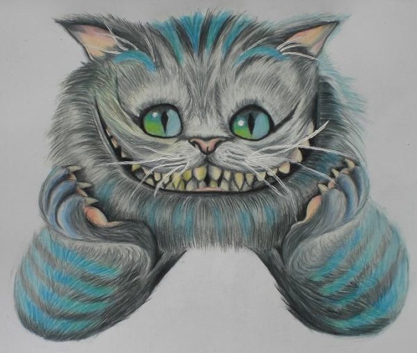 Поэтапное рисование Чеширского кота