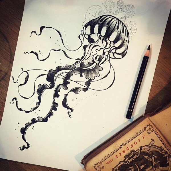 Медуза тату эскиз