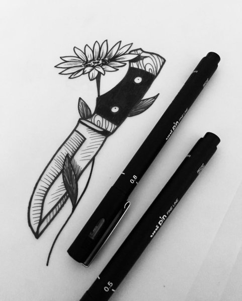 Татухи гелевой ручкой