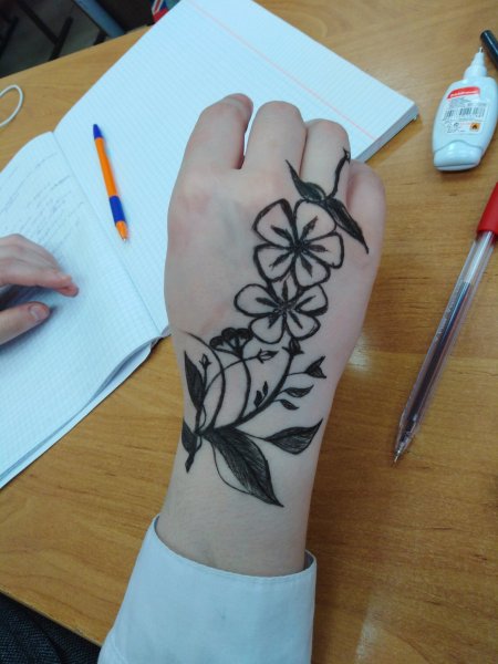 Рисунки маркером черным