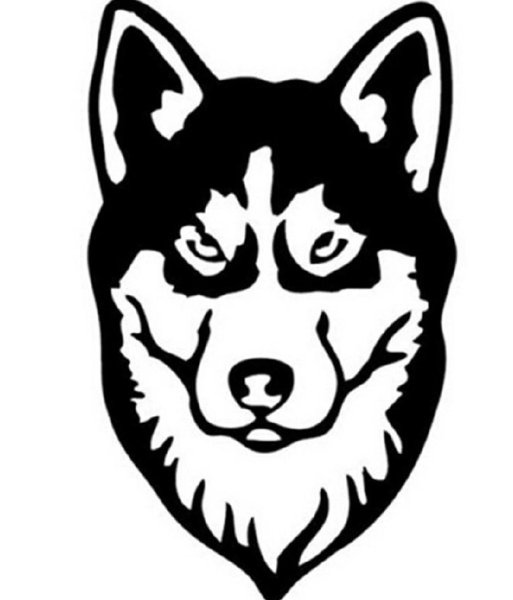 Наклейка хаски на машину