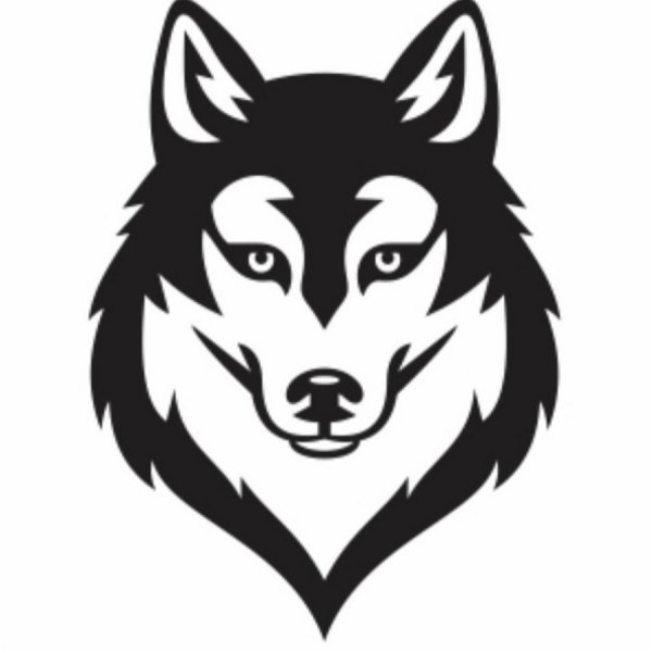 Трафарет морды хаски