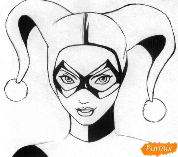 Харли Квин рисунок карандашом