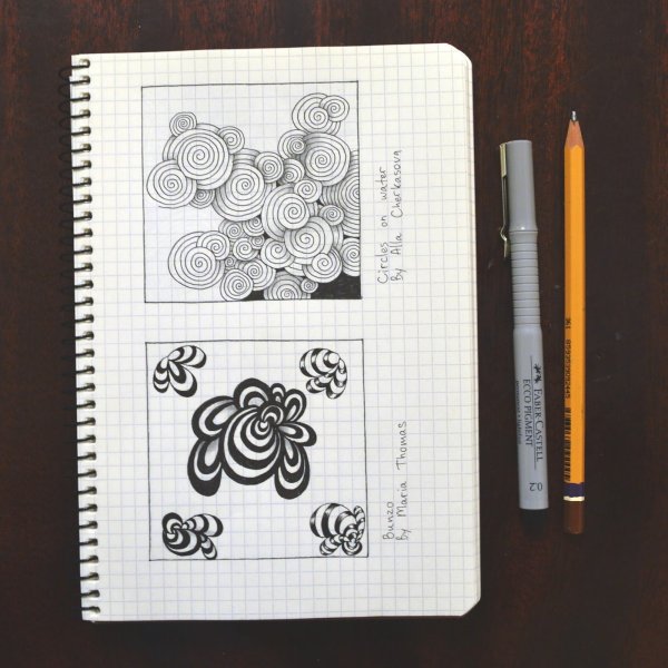 Рисунки ручкой в тетради