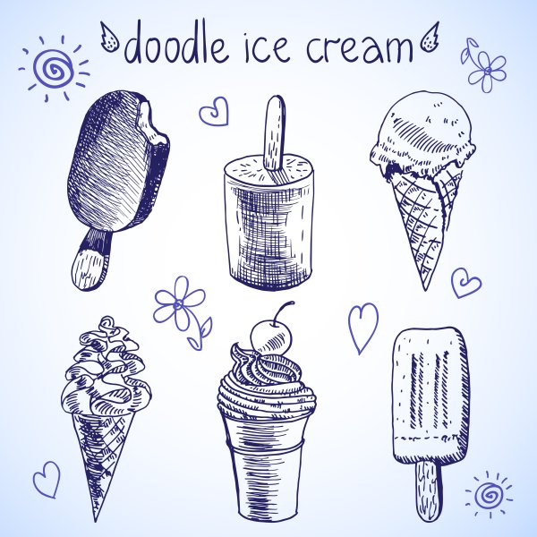 Рисунки карандашом лёгкие для начинающих мороженое