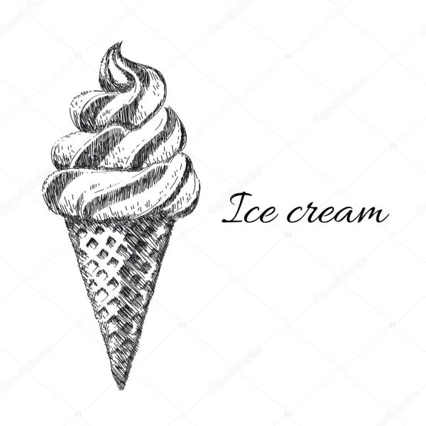 Мороженое рисунок карандашом