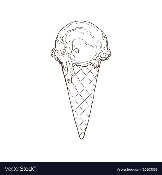 Эскиз мороженого рожок