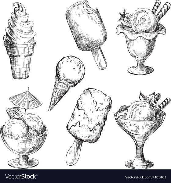 Скетч мороженое черно белое