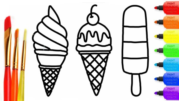 Мороженое круг раскраска