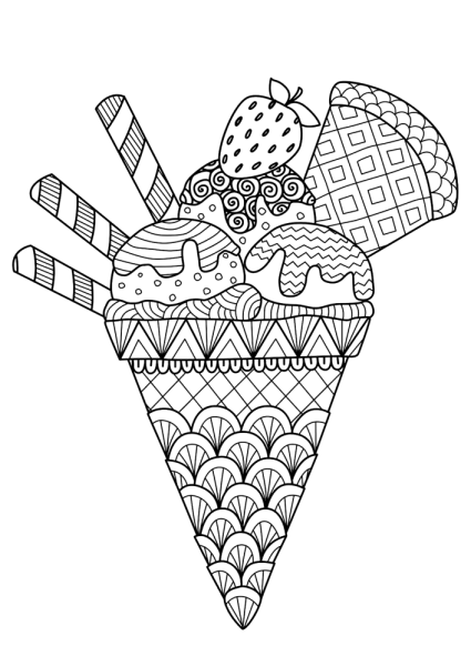 Раскраска антистресс мороженое