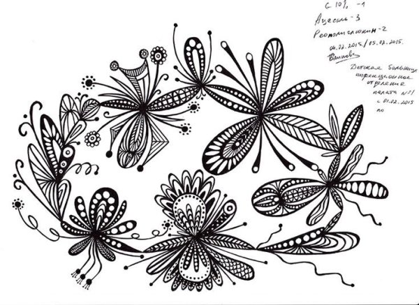 Дудлинг для начинающих схемы цветы